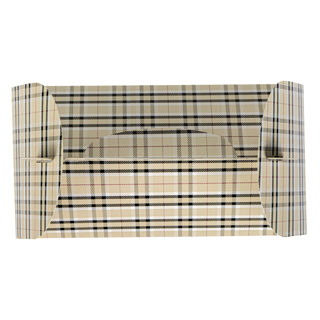 Bio Tek Plaid Paper Gable Box / Take Out Container - with Window - 9 1/2" x 5" x 5" - 25 count box