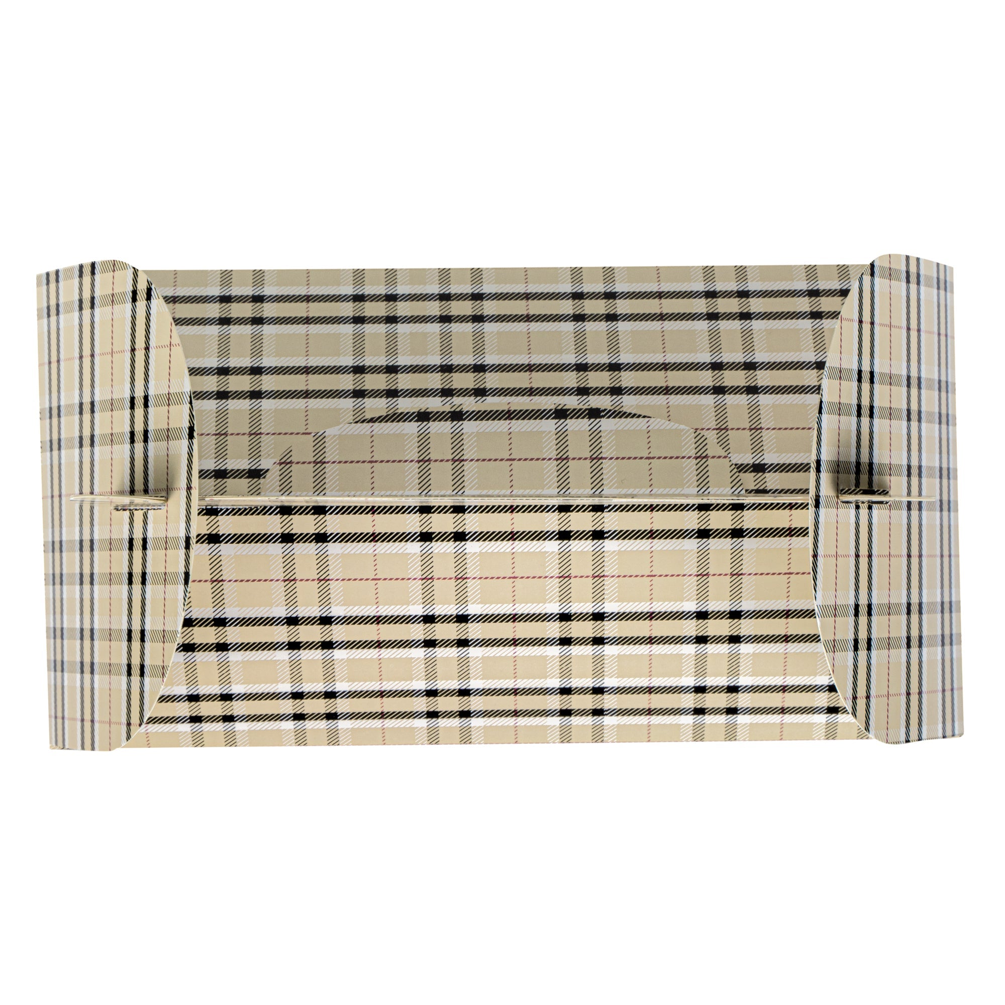 Bio Tek Plaid Paper Gable Box / Take Out Container - with Window - 9 1/2" x 5" x 5" - 100 count box