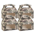 Bio Tek Camouflage Paper Gable Box / Take Out Container - with Window - 9 1/2" x 5" x 5" - 25 count box