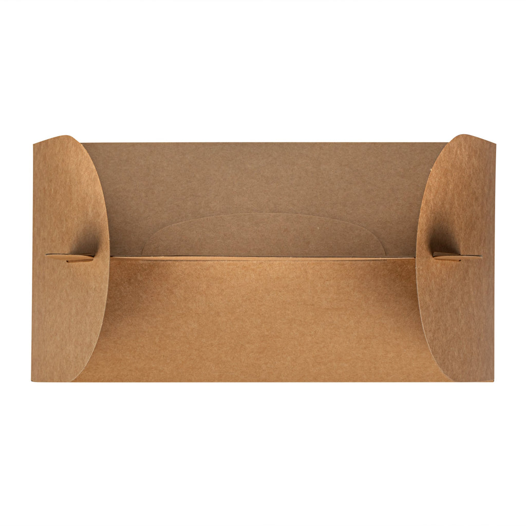 Bio Tek Kraft Paper Gable Box / Take Out Container - Greaseproof, with Window - 9 1/2" x 5" x 5" - 25 count box