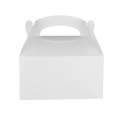 Bio Tek White Paper Gable Box / Take Out Container - Greaseproof, with Window - 9 1/2" x 5" x 5" - 100 count box