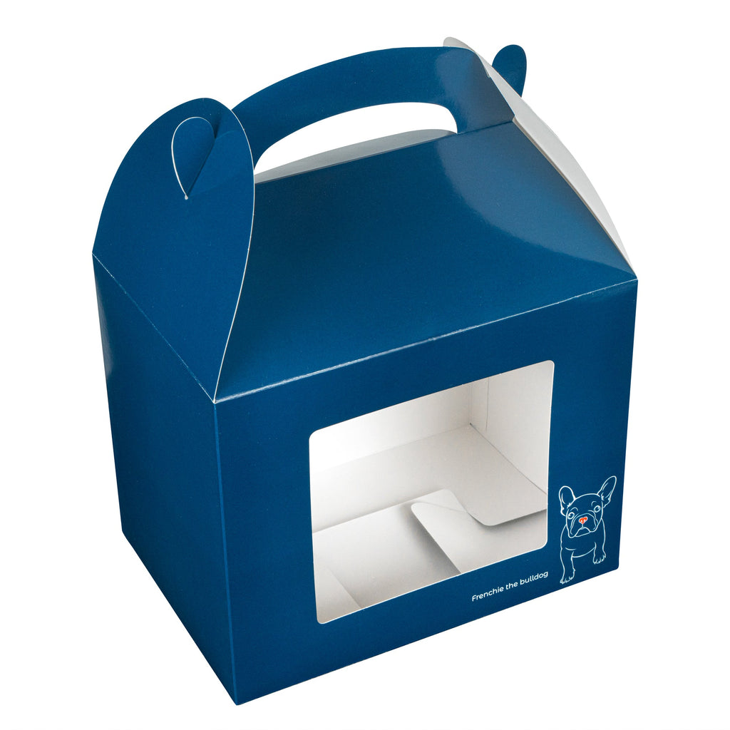 Bio Tek Frenchie Paper Gable Box / Take Out Container - with Window - 10" x 7" x 8" - 100 count box