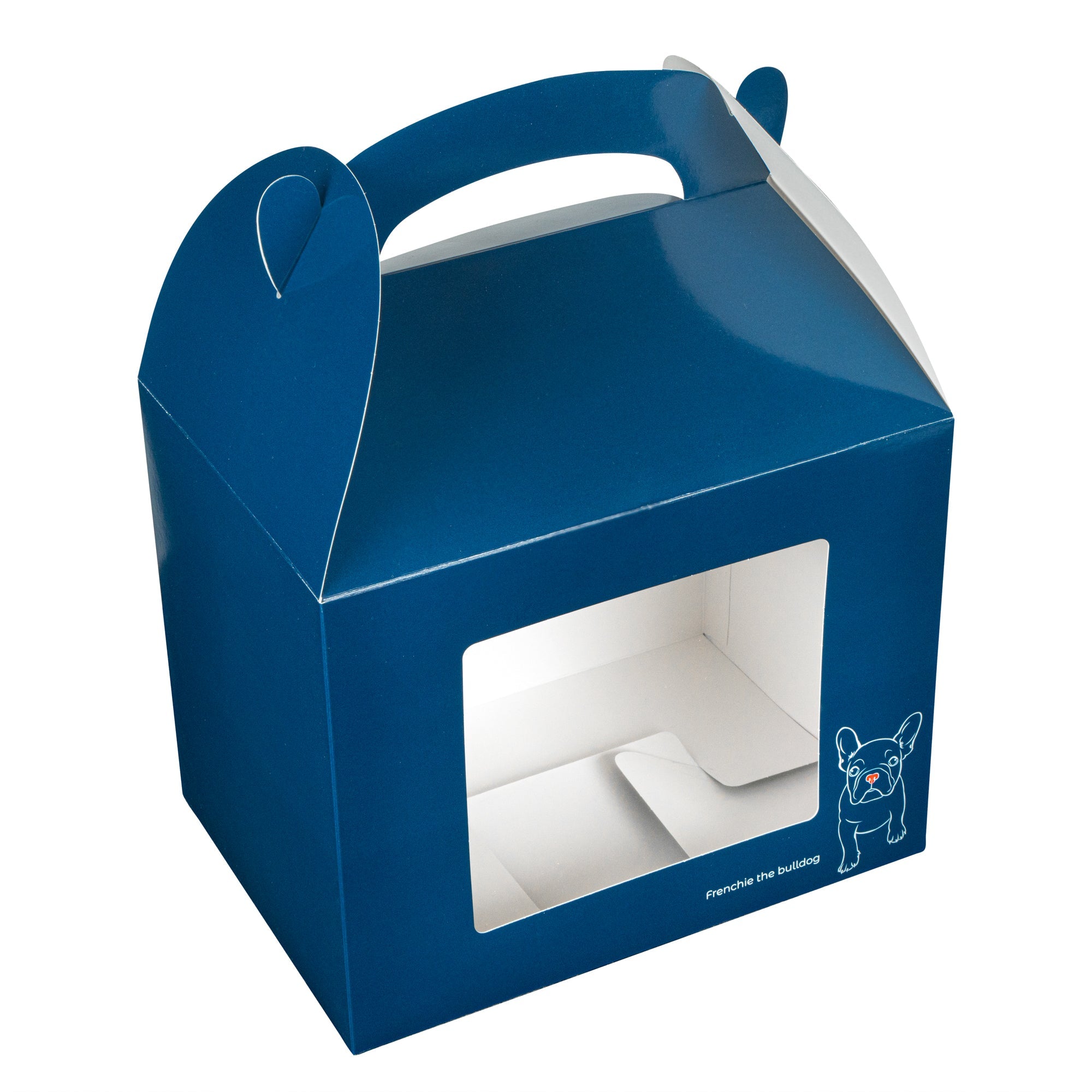Bio Tek Frenchie Paper Gable Box / Take Out Container - with Window - 10" x 7" x 8" - 25 count box