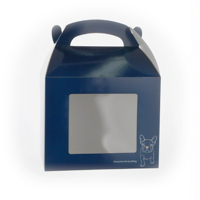Bio Tek Frenchie Paper Gable Box / Take Out Container - with Window - 10" x 7" x 8" - 100 count box