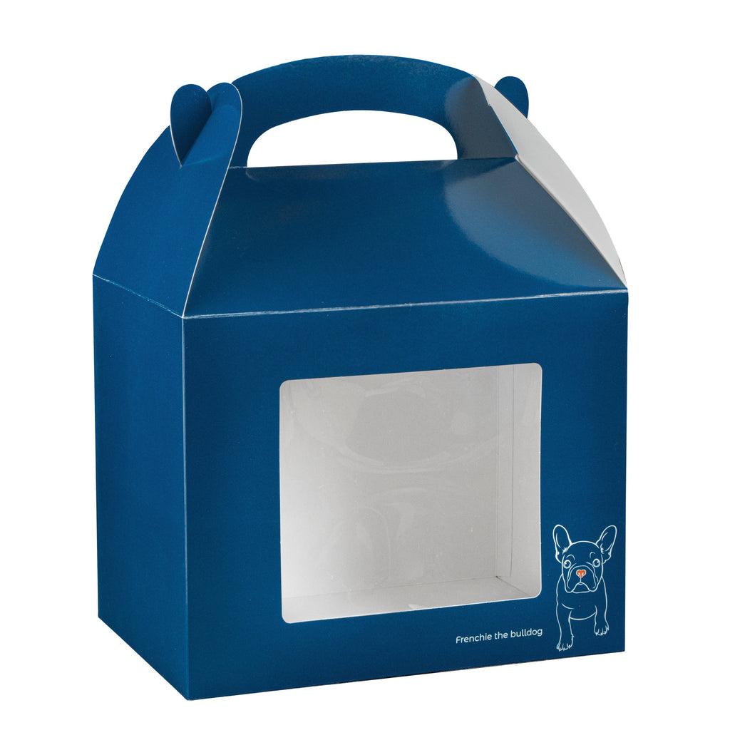 Bio Tek Frenchie Paper Gable Box / Take Out Container - with Window - 10" x 7" x 8" - 100 count box