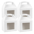 Bio Tek White Paper Gable Box / Take Out Container - Greaseproof, with Window - 10" x 7" x 8" - 100 count box