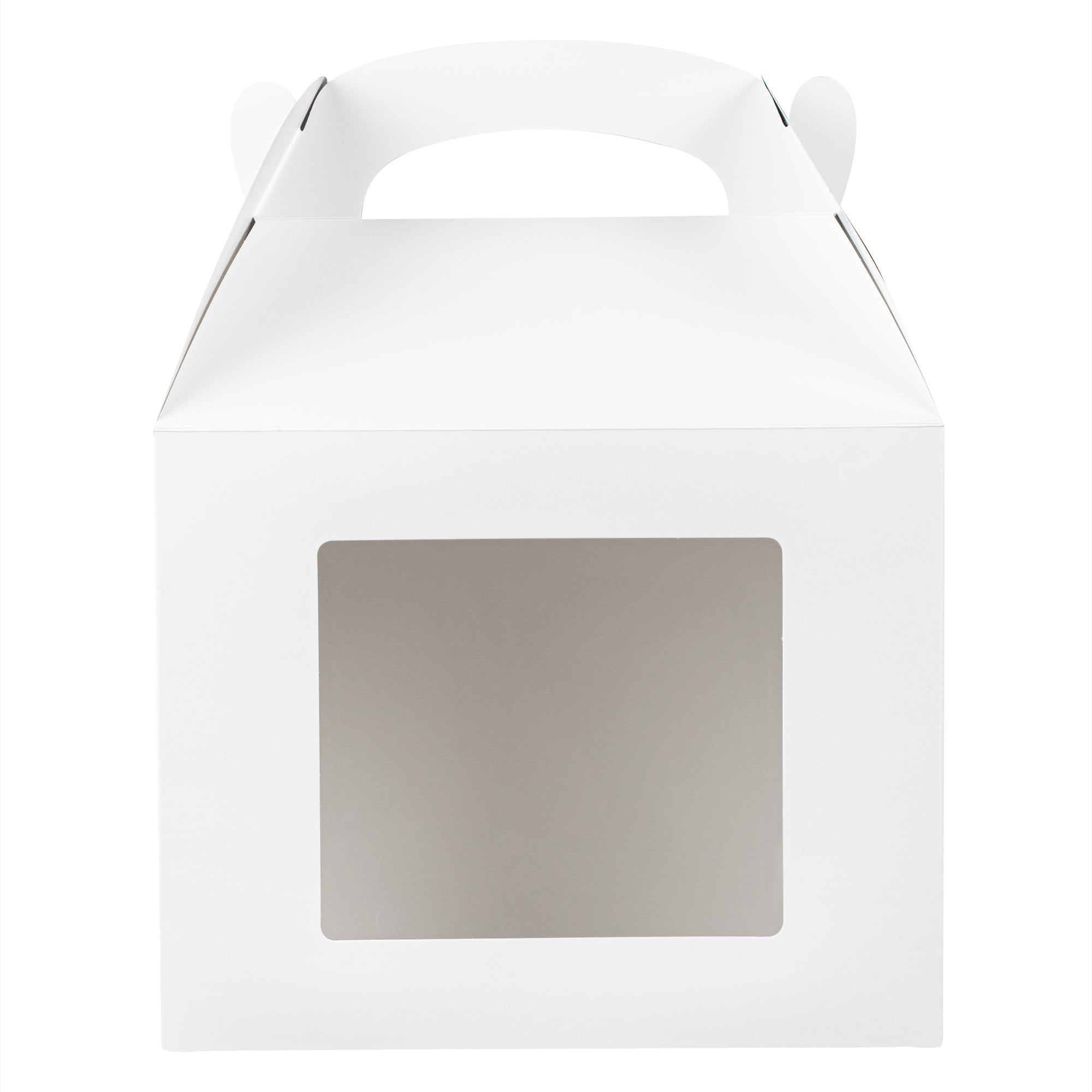 Bio Tek White Paper Gable Box / Take Out Container - Greaseproof, with Window - 10" x 7" x 8" - 25 count box