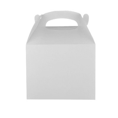 Bio Tek White Paper Gable Box / Take Out Container - Greaseproof, with Window - 10" x 7" x 8" - 100 count box