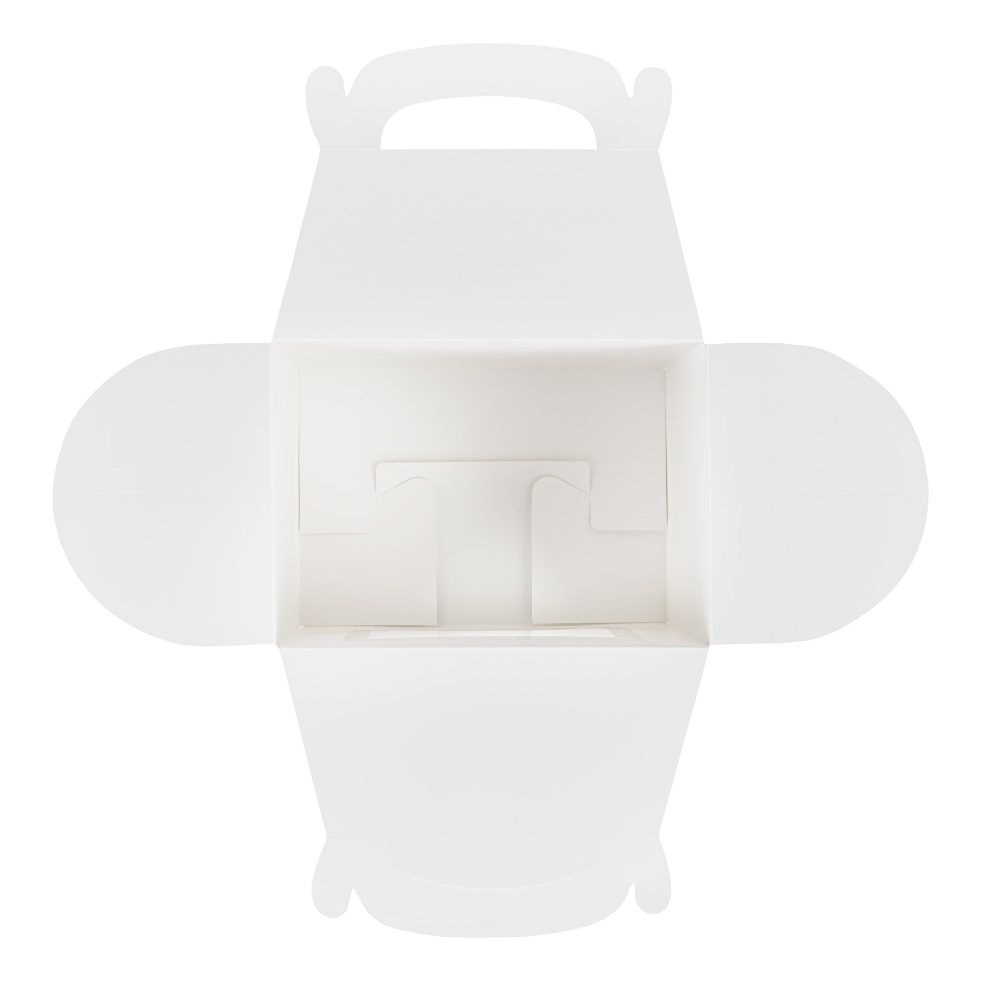 Bio Tek White Paper Gable Box / Take Out Container - Greaseproof, with Window - 10" x 7" x 8" - 100 count box