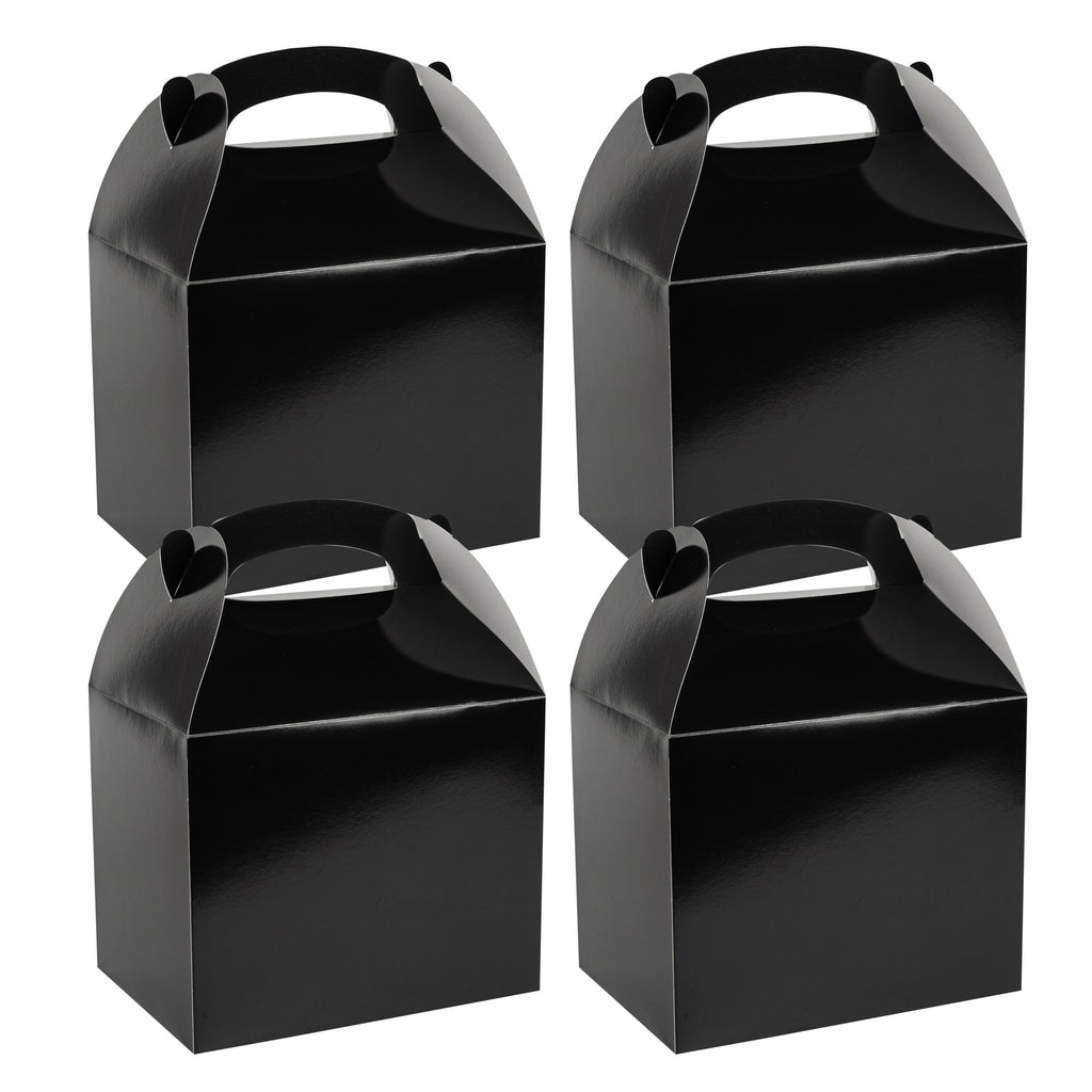 Bio Tek Black Paper Gable Box / Take Out Container - Greaseproof - 10" x 7" x 8" - 100 count box
