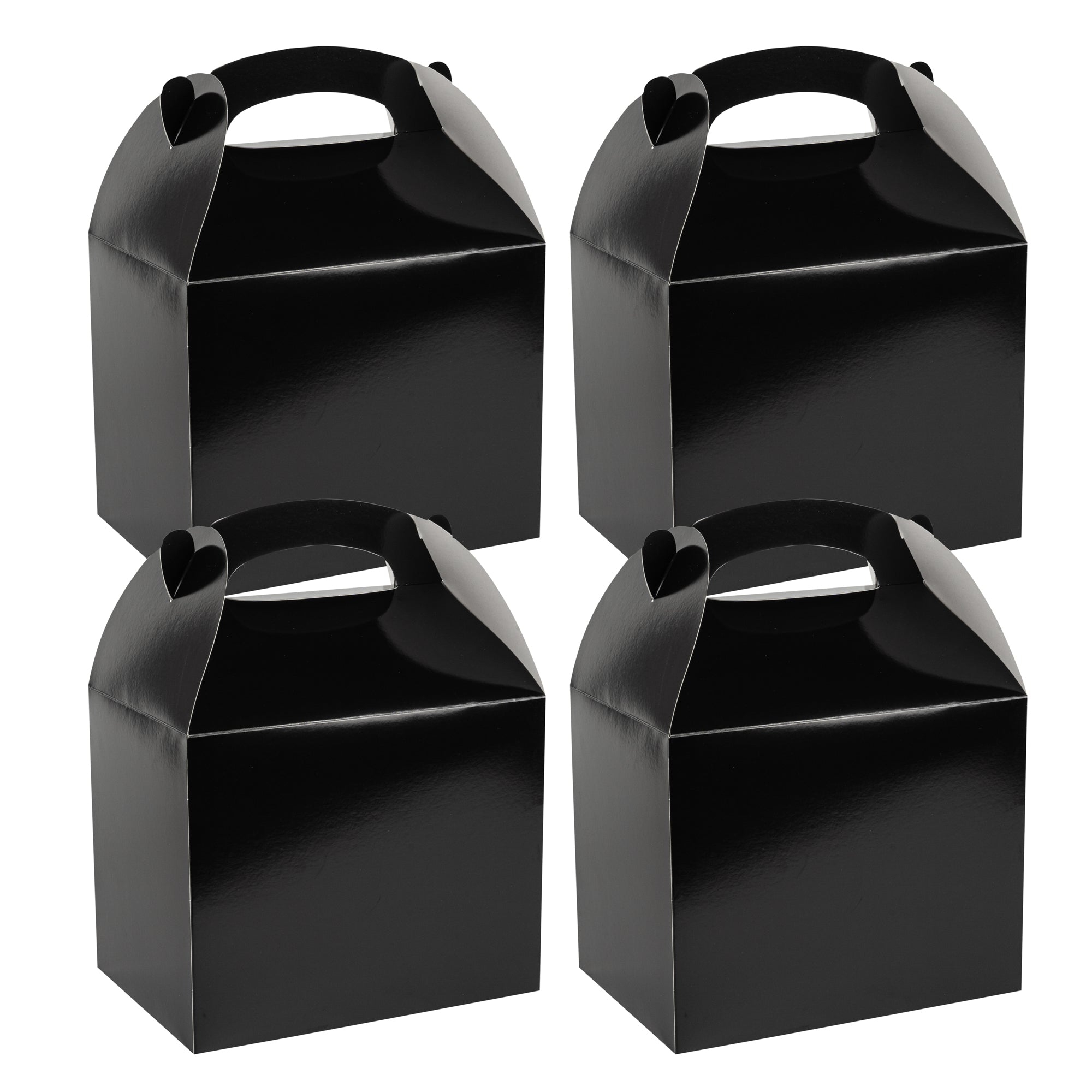 Bio Tek Black Paper Gable Box / Take Out Container - Greaseproof - 10" x 7" x 8" - 100 count box