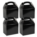 Bio Tek Black Paper Gable Box / Take Out Container - Greaseproof - 10" x 7" x 8" - 25 count box
