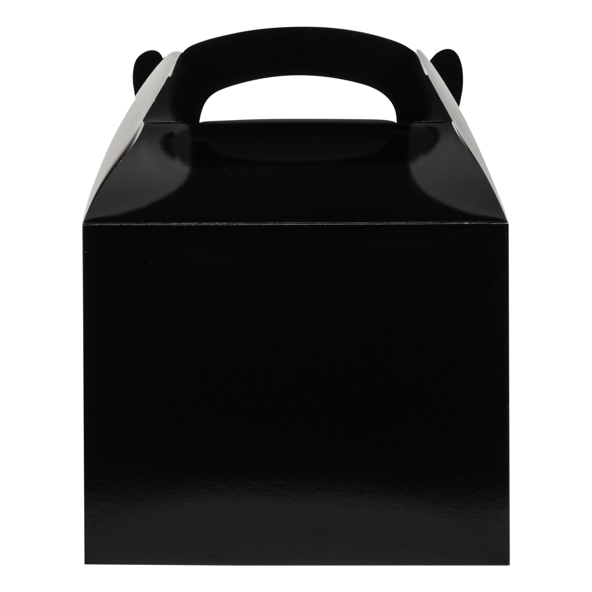 Bio Tek Black Paper Gable Box / Take Out Container - Greaseproof - 10" x 7" x 8" - 25 count box