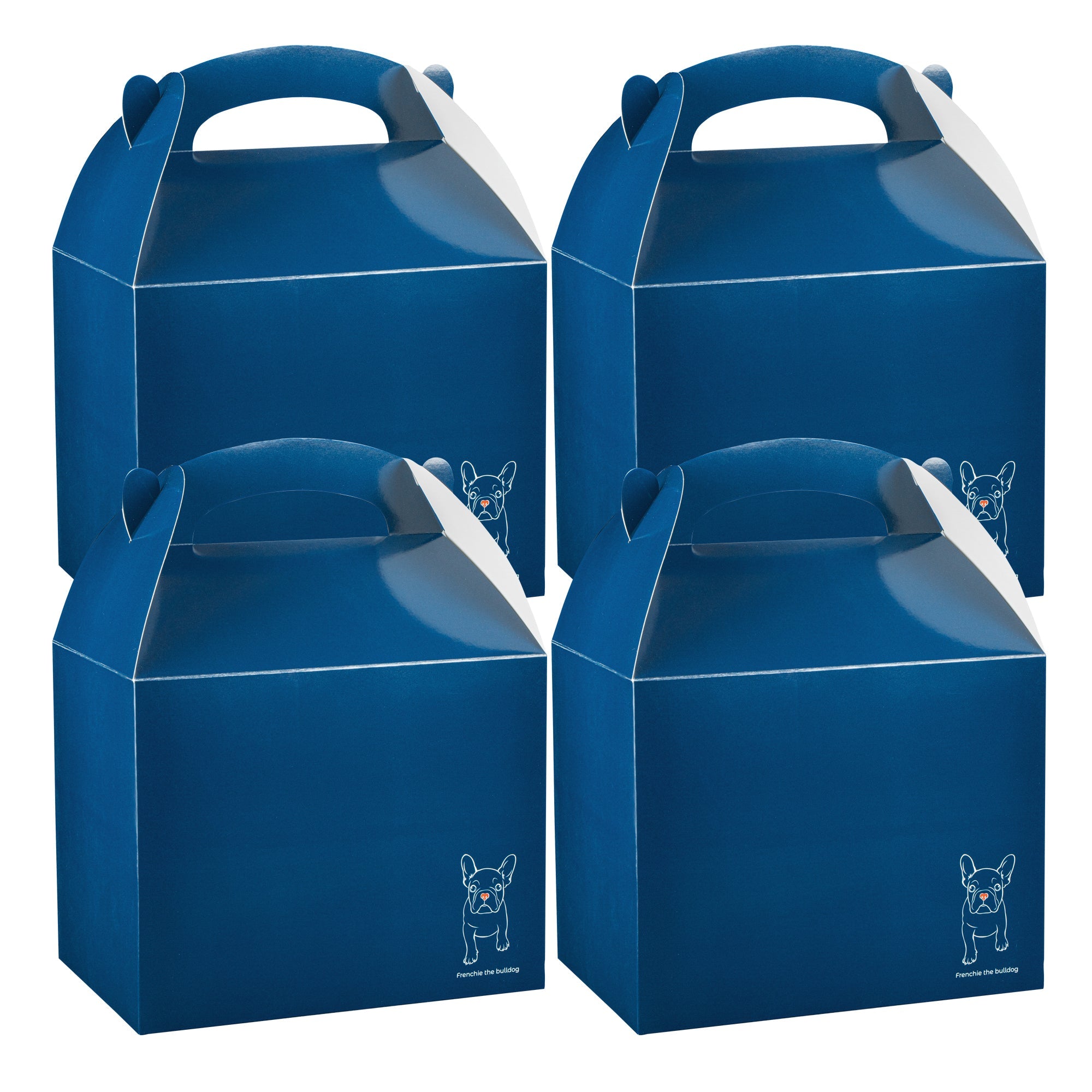 Bio Tek Frenchie Paper Gable Box / Take Out Container - Compostable - 10" x 7" x 8" - 25 count box
