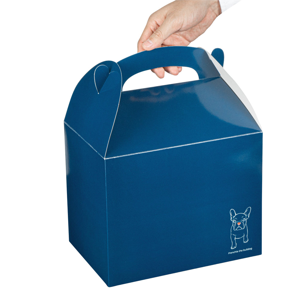 Bio Tek Frenchie Paper Gable Box / Take Out Container - Compostable - 10" x 7" x 8" - 25 count box