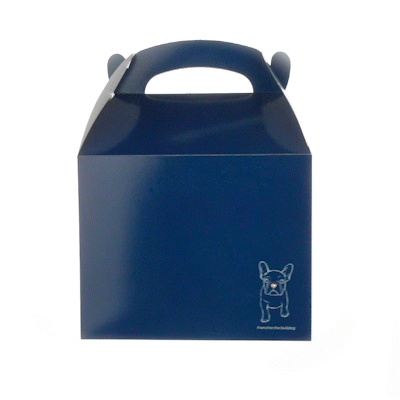 Bio Tek Frenchie Paper Gable Box / Take Out Container - Compostable - 10" x 7" x 8" - 25 count box