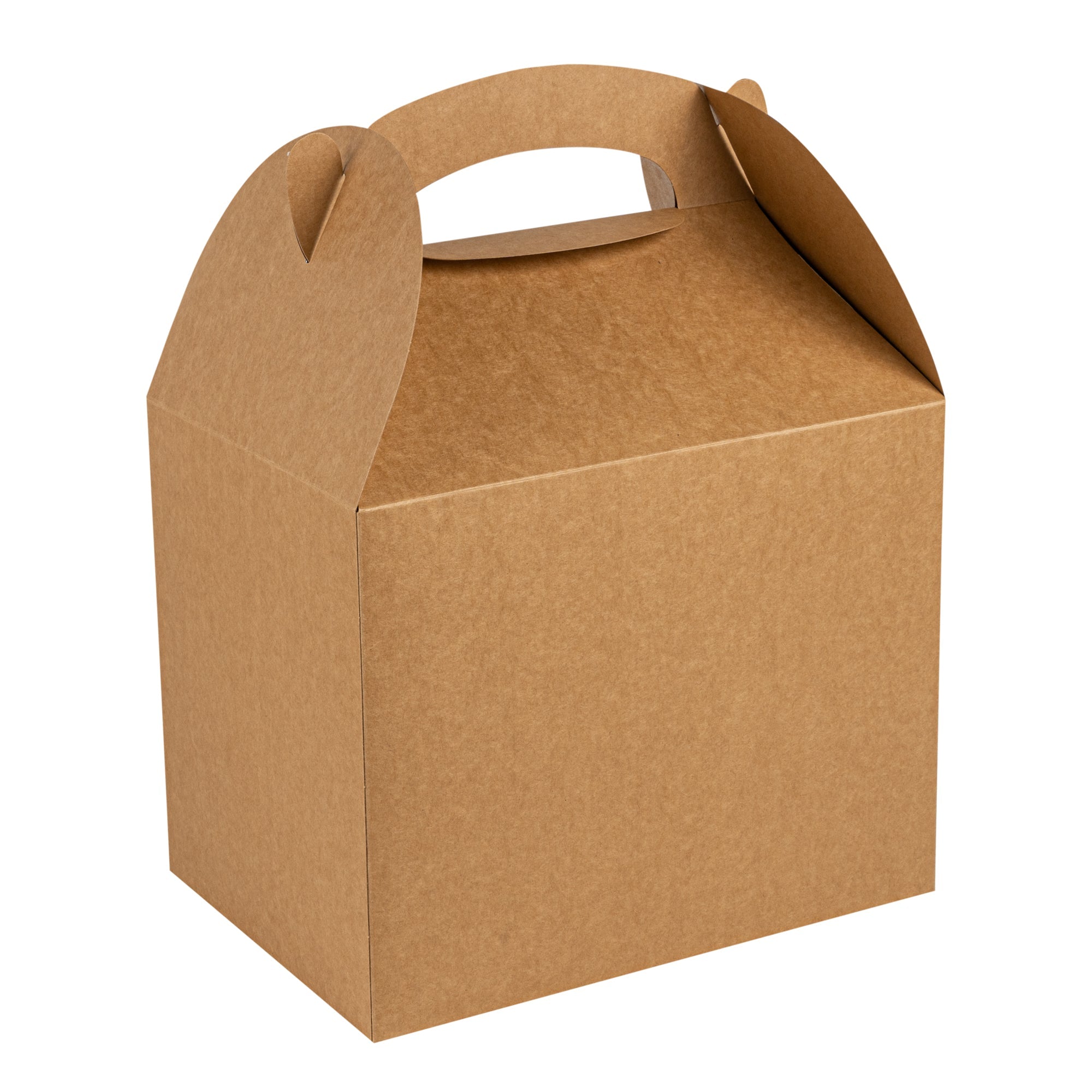 Bio Tek Kraft Paper Gable Box / Take Out Container - Greaseproof - 10" x 7" x 8" - 100 count box