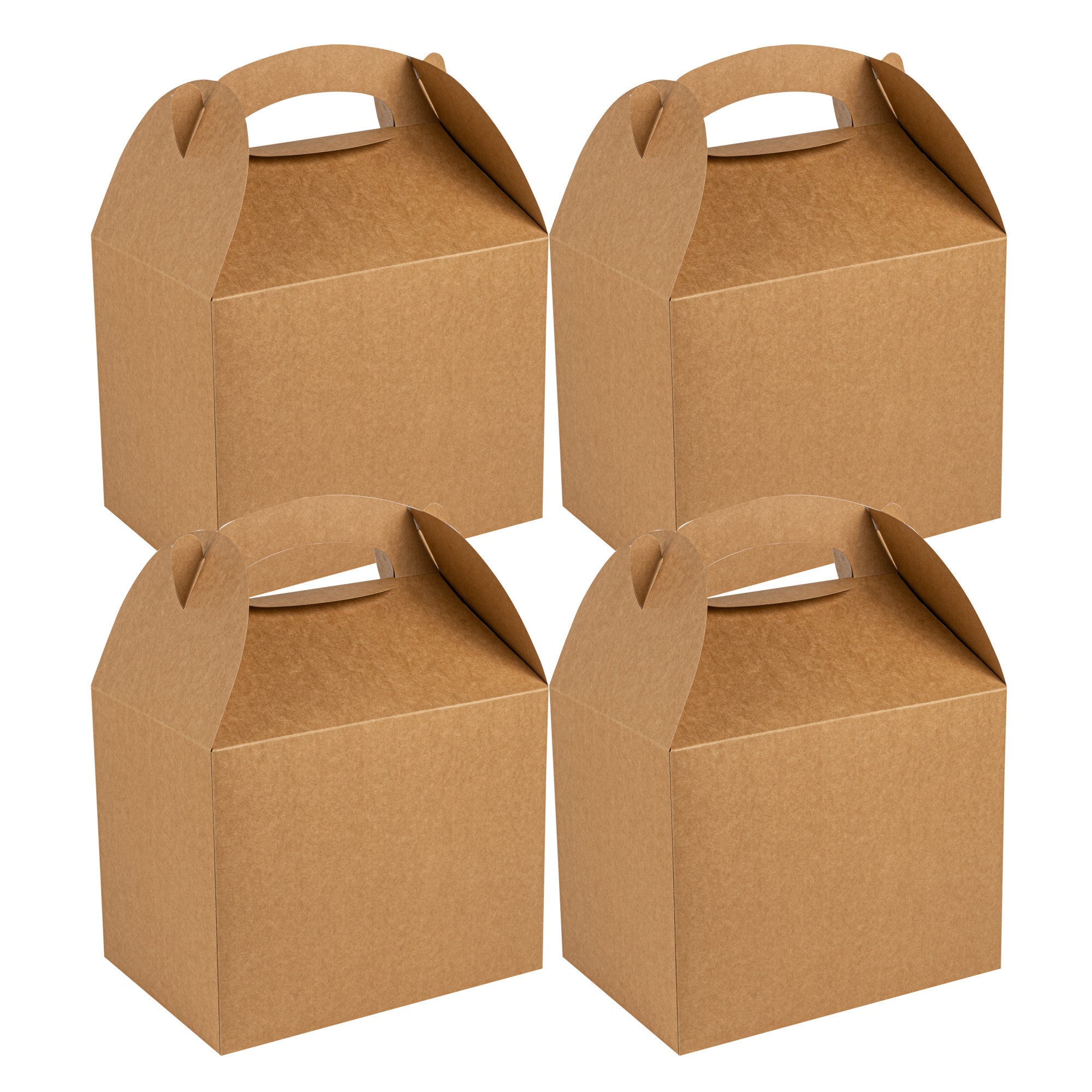 Bio Tek Kraft Paper Gable Box / Take Out Container - Greaseproof - 10" x 7" x 8" - 25 count box