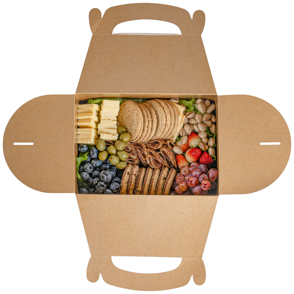 Bio Tek Kraft Paper Gable Box / Take Out Container - Greaseproof - 10" x 7" x 8" - 25 count box