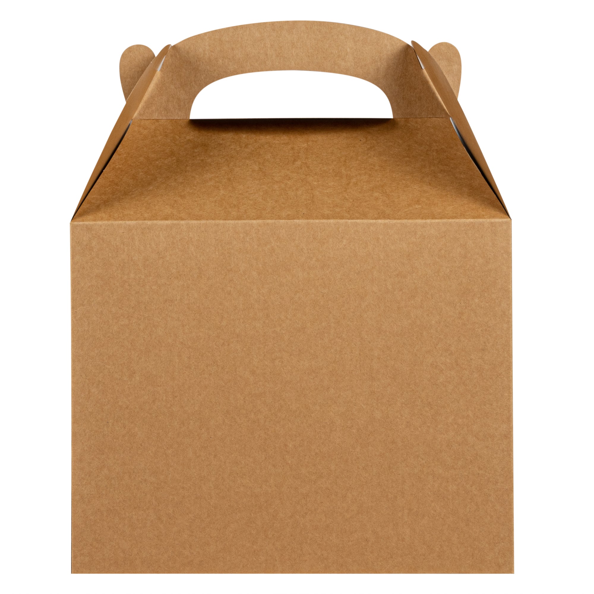 Bio Tek Kraft Paper Gable Box / Take Out Container - Greaseproof - 10" x 7" x 8" - 25 count box