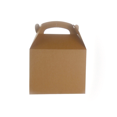Bio Tek Kraft Paper Gable Box / Take Out Container - Greaseproof - 10" x 7" x 8" - 100 count box