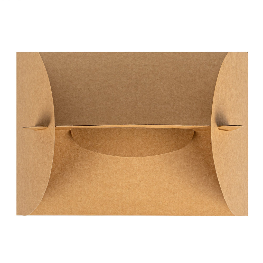 Bio Tek Kraft Paper Gable Box / Take Out Container - Greaseproof - 10" x 7" x 8" - 100 count box