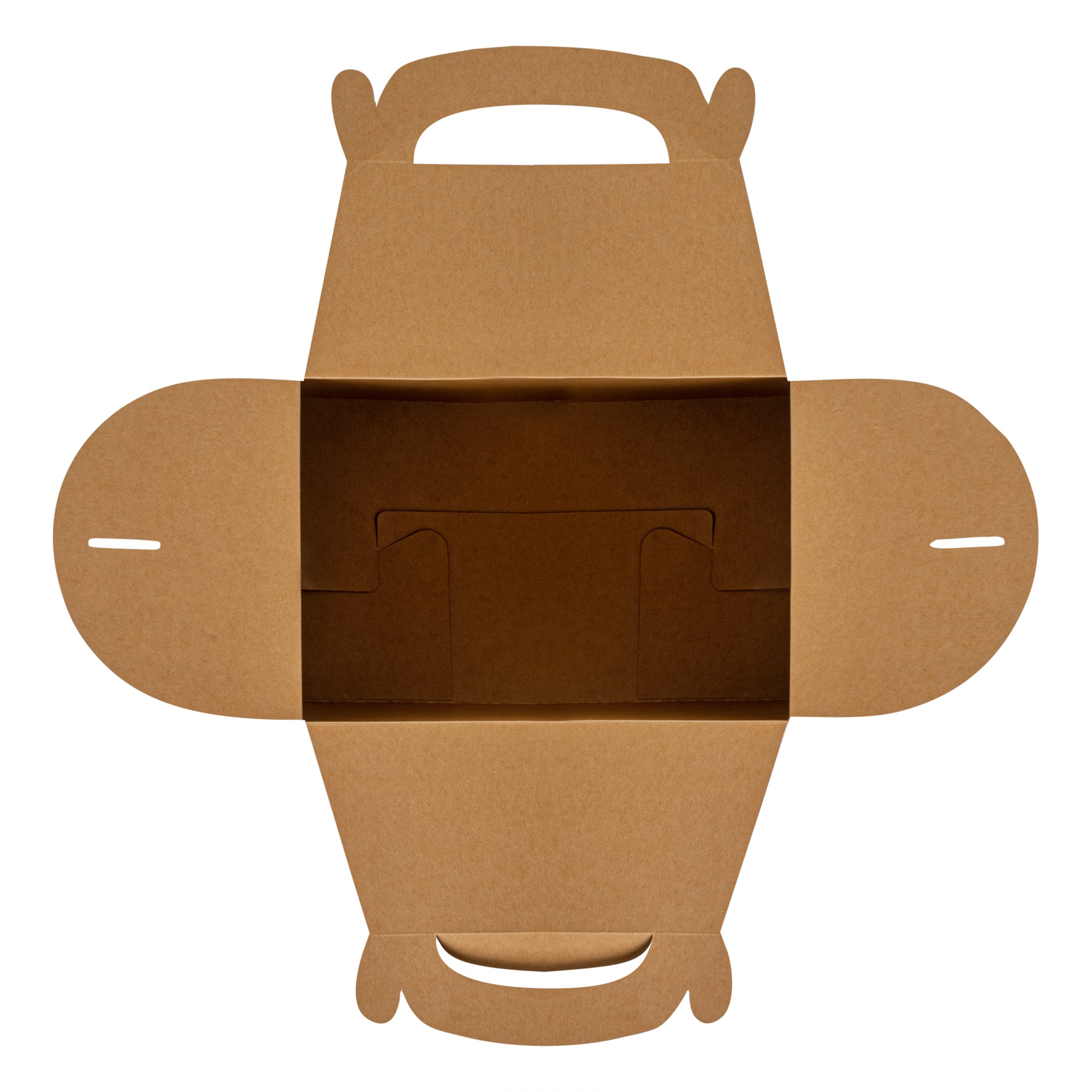 Bio Tek Kraft Paper Gable Box / Take Out Container - Greaseproof - 10" x 7" x 8" - 100 count box