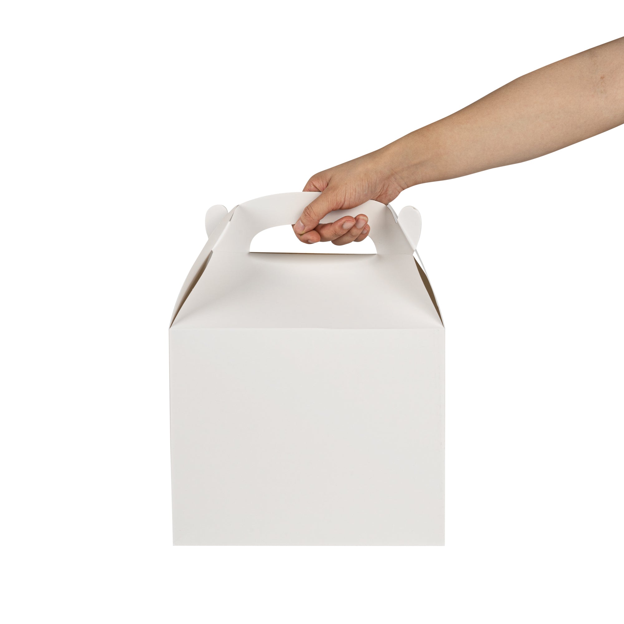 Bio Tek White Paper Gable Box / Take Out Container - Greaseproof - 10" x 7" x 8" - 25 count box