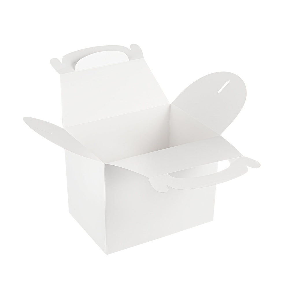Bio Tek White Paper Gable Box / Take Out Container - Greaseproof - 10" x 7" x 8" - 100 count box