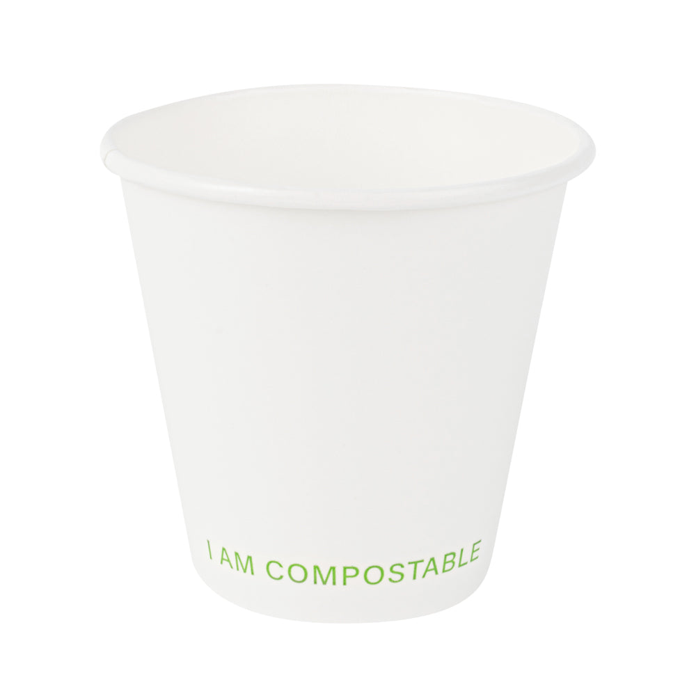 Sustain 9 oz White Paper Cold Cup - PLA Lining, Compostable - 3 1/2" x 3 1/2" x 3 1/4" - 50 count box