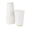Sustain 16 oz White Paper Cold Cup - PLA Lining, Compostable - 3 1/2" x 3 1/2" x 5 1/2" - 50 count box