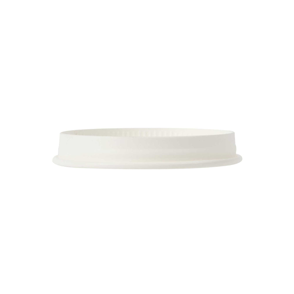 Sustain White Paper Cold Cup Flat Lid - Fits 9, 12, 16, 20 and 22 oz, PLA Lining, Compostable - 50 count box