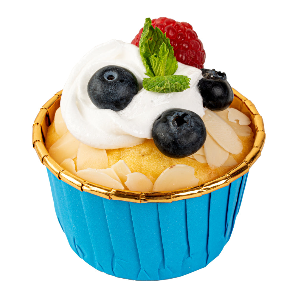 Panificio 3.5 oz Round Blue Foil Paper Baking Cup - Lids Available - 2 3/4" x 2 3/4" x 1 1/2" - 50 count box