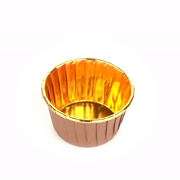 Panificio 3.5 oz Round Brown Foil Paper Baking Cup - Lids Available - 2 3/4" x 2 3/4" x 1 1/2" - 50 count box
