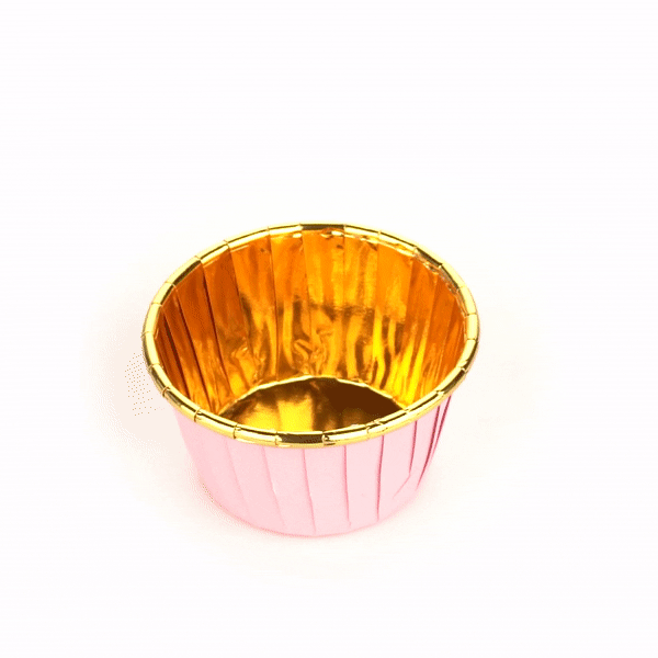 Panificio 3.5 oz Round Pink Foil Paper Baking Cup - Lids Available - 2 3/4" x 2 3/4" x 1 1/2" - 500 count box