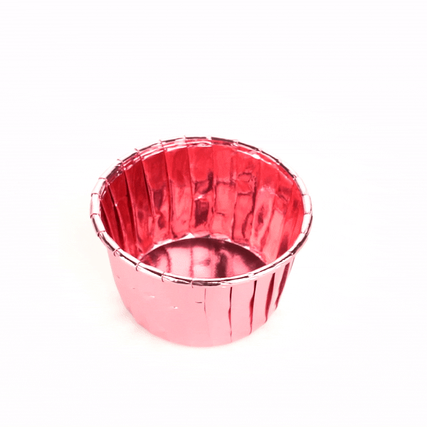 Panificio 3.5 oz Round Rose Gold Foil Paper Baking Cup - Lids Available - 2 3/4" x 2 3/4" x 1 1/2" - 50 count box