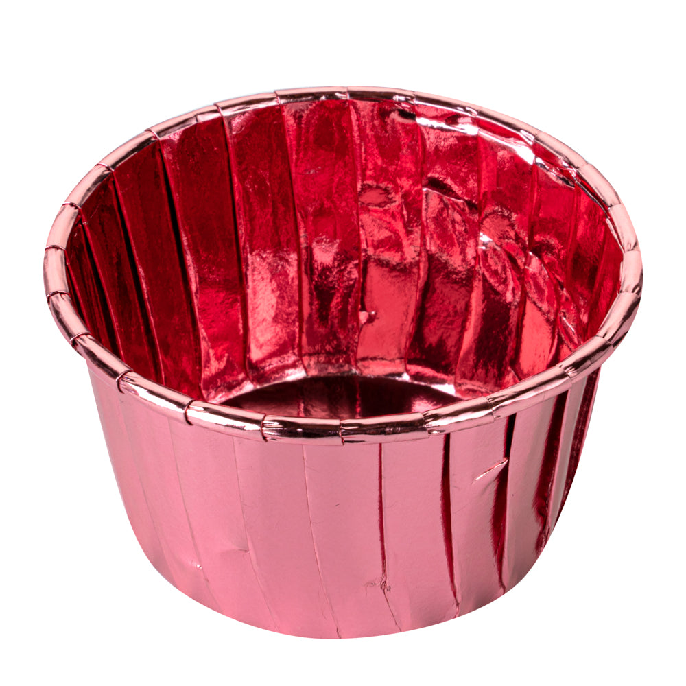 Panificio 3.5 oz Round Rose Gold Foil Paper Baking Cup - Lids Available - 2 3/4" x 2 3/4" x 1 1/2" - 500 count box