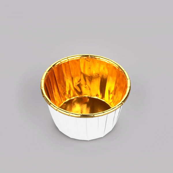 Panificio 3.5 oz Round White Foil Paper Baking Cup - Lids Available - 2 3/4" x 2 3/4" x 1 1/2" - 500 count box