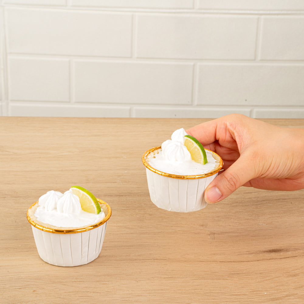 Panificio 3.5 oz Round White Foil Paper Baking Cup - Lids Available - 2 3/4" x 2 3/4" x 1 1/2" - 500 count box