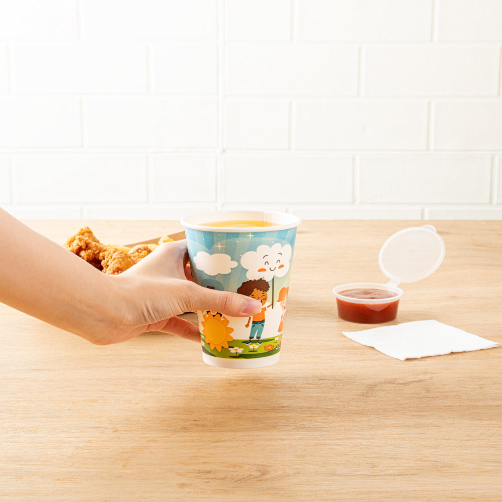 RW Kids 12 oz Paper Drinking Cup - 3 1/2" x 3 1/2" x 4 1/4" - 50 count box
