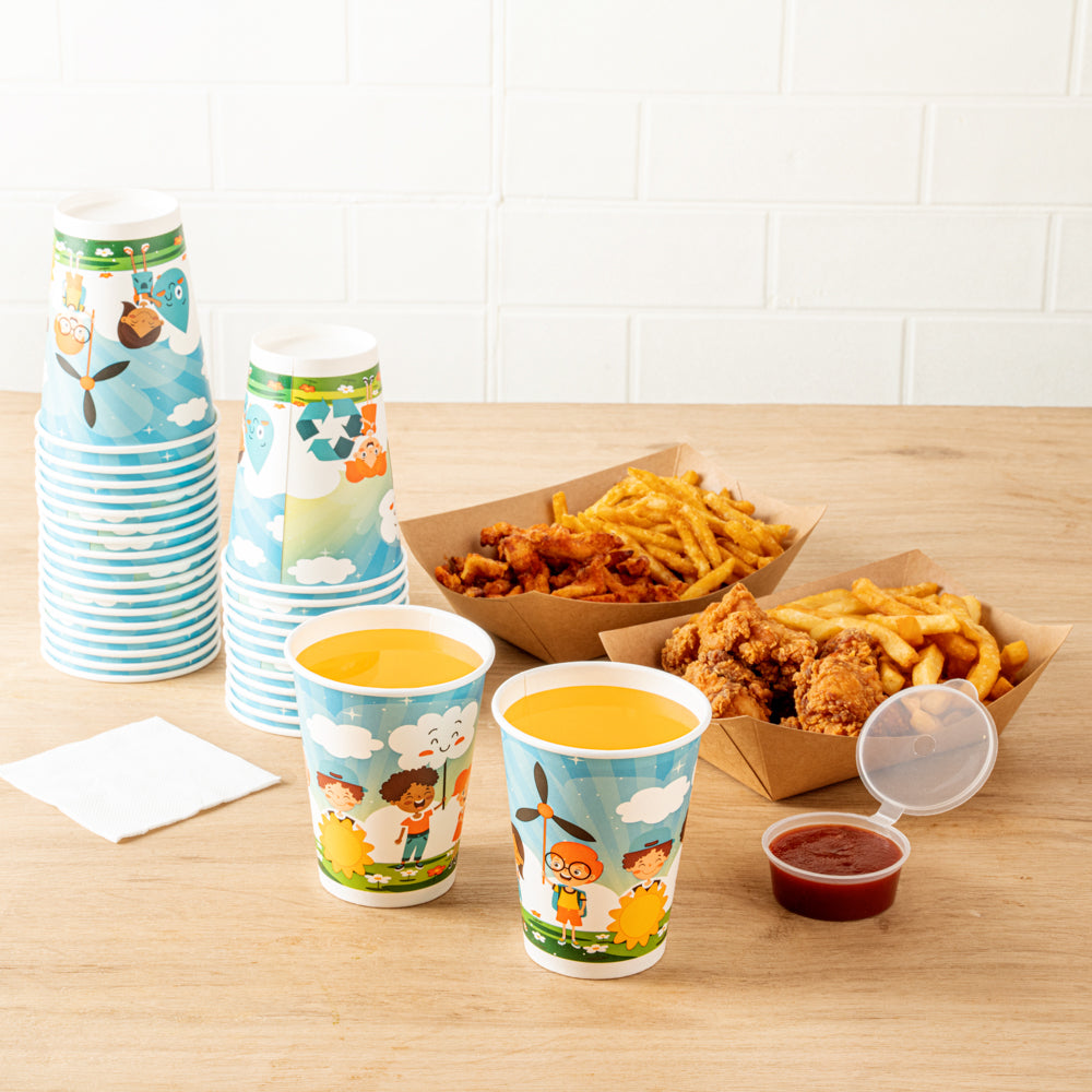 RW Kids 12 oz Paper Drinking Cup - 3 1/2" x 3 1/2" x 4 1/4" - 50 count box