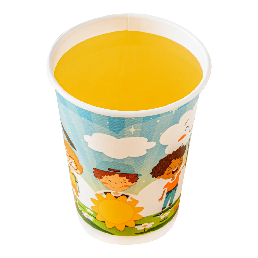 RW Kids 12 oz Paper Drinking Cup - 3 1/2" x 3 1/2" x 4 1/4" - 1000 count box