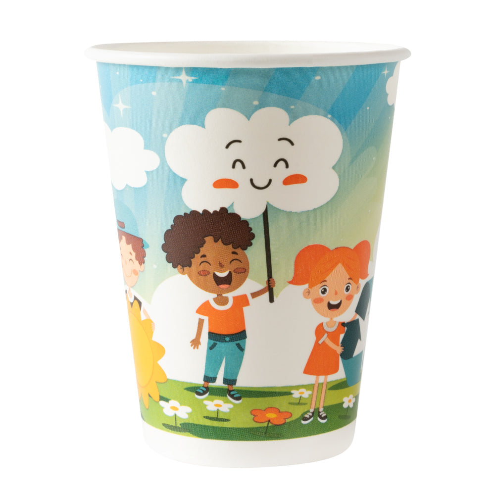 RW Kids 12 oz Paper Drinking Cup - 3 1/2" x 3 1/2" x 4 1/4" - 1000 count box