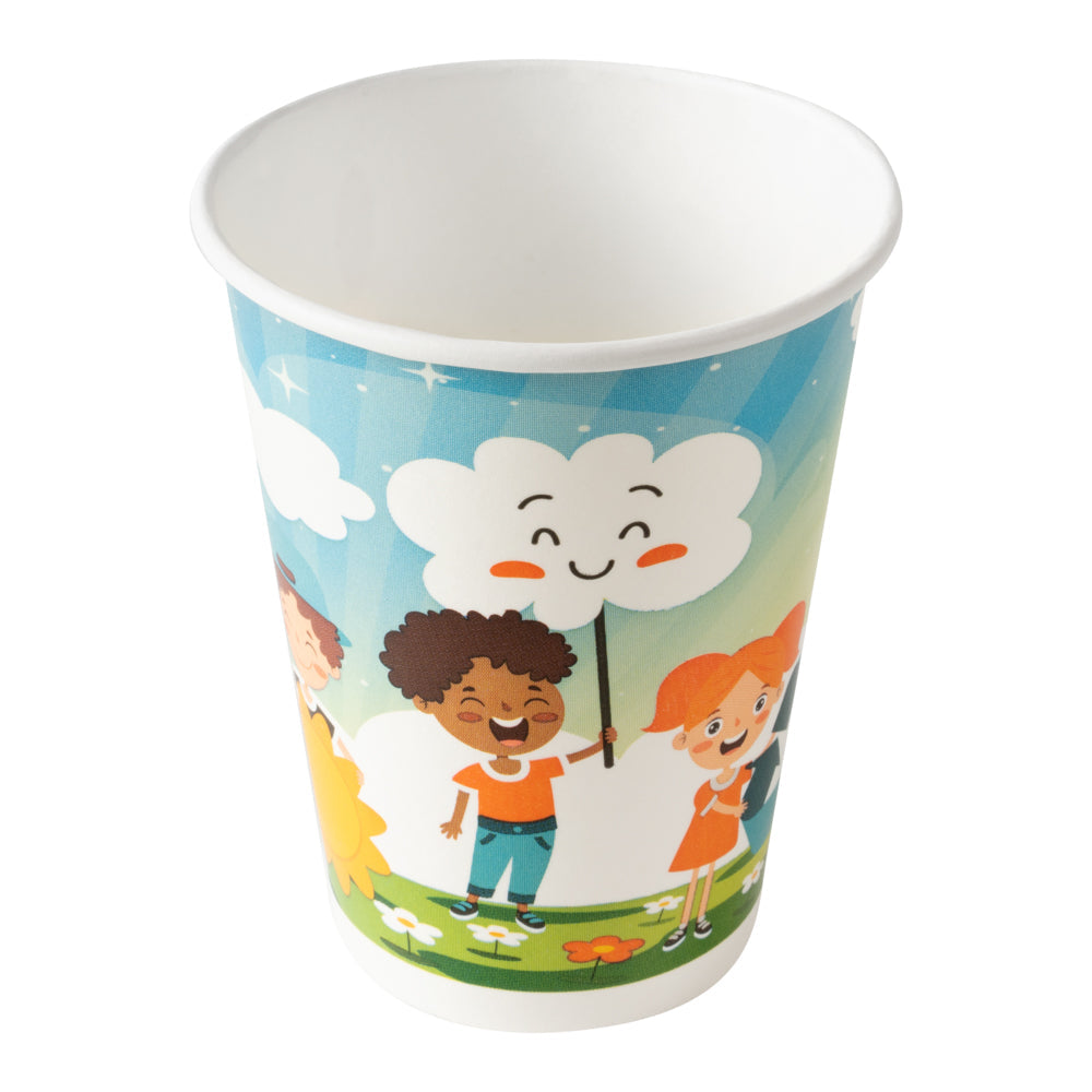 RW Kids 12 oz Paper Drinking Cup - 3 1/2" x 3 1/2" x 4 1/4" - 1000 count box