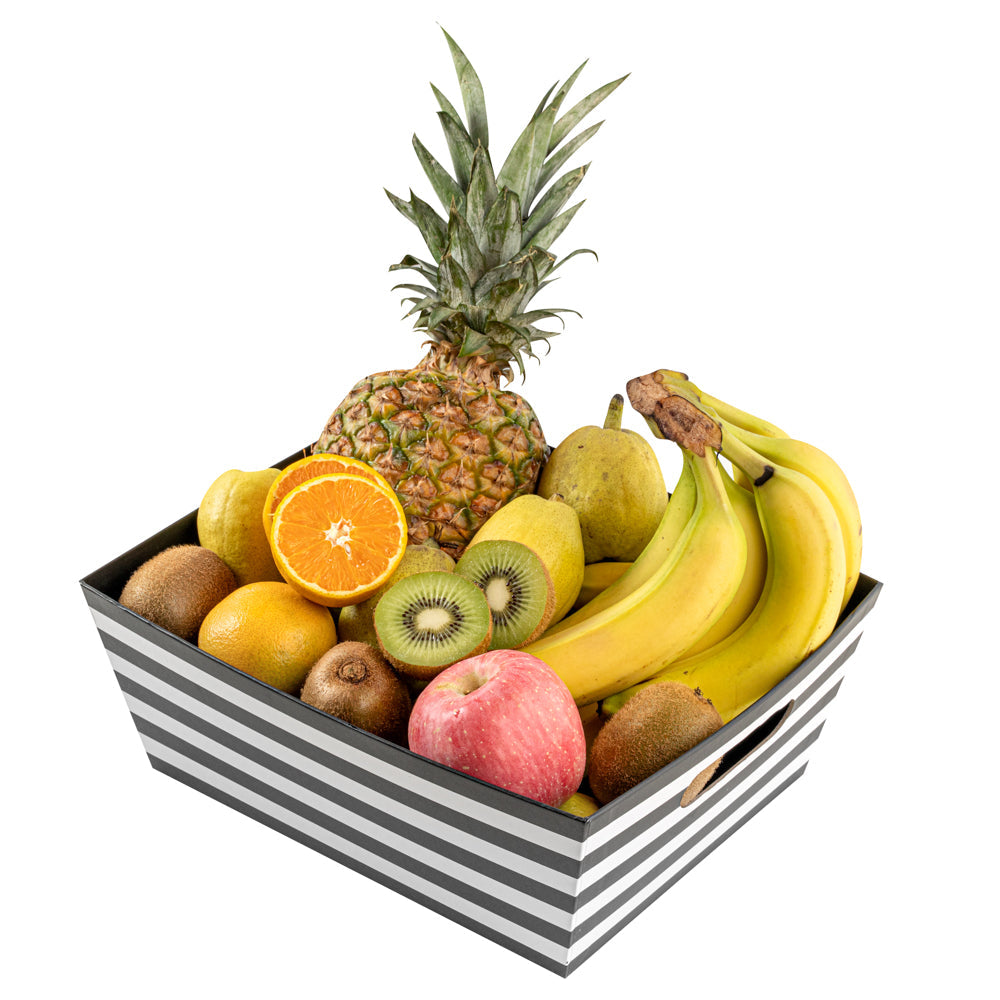Chef 101 Black and White Stripe Paper Extra Large Gift Box / Market Tray - 12" x 9 1/2" x 4 1/2" - 10 count box