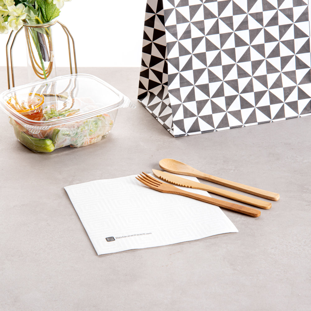 Luxenap Square Greco White Paper Napkin - Air Laid - 15 3/4" x 15 3/4" - 50 count box