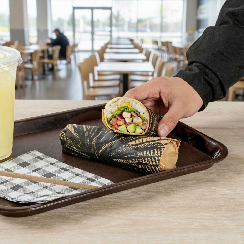 Chef 101 No PFAS Added Kraft Paper Food Wrap and Basket Liner - Mexican Agave, Greaseproof - 12" x 12" - 200 count box