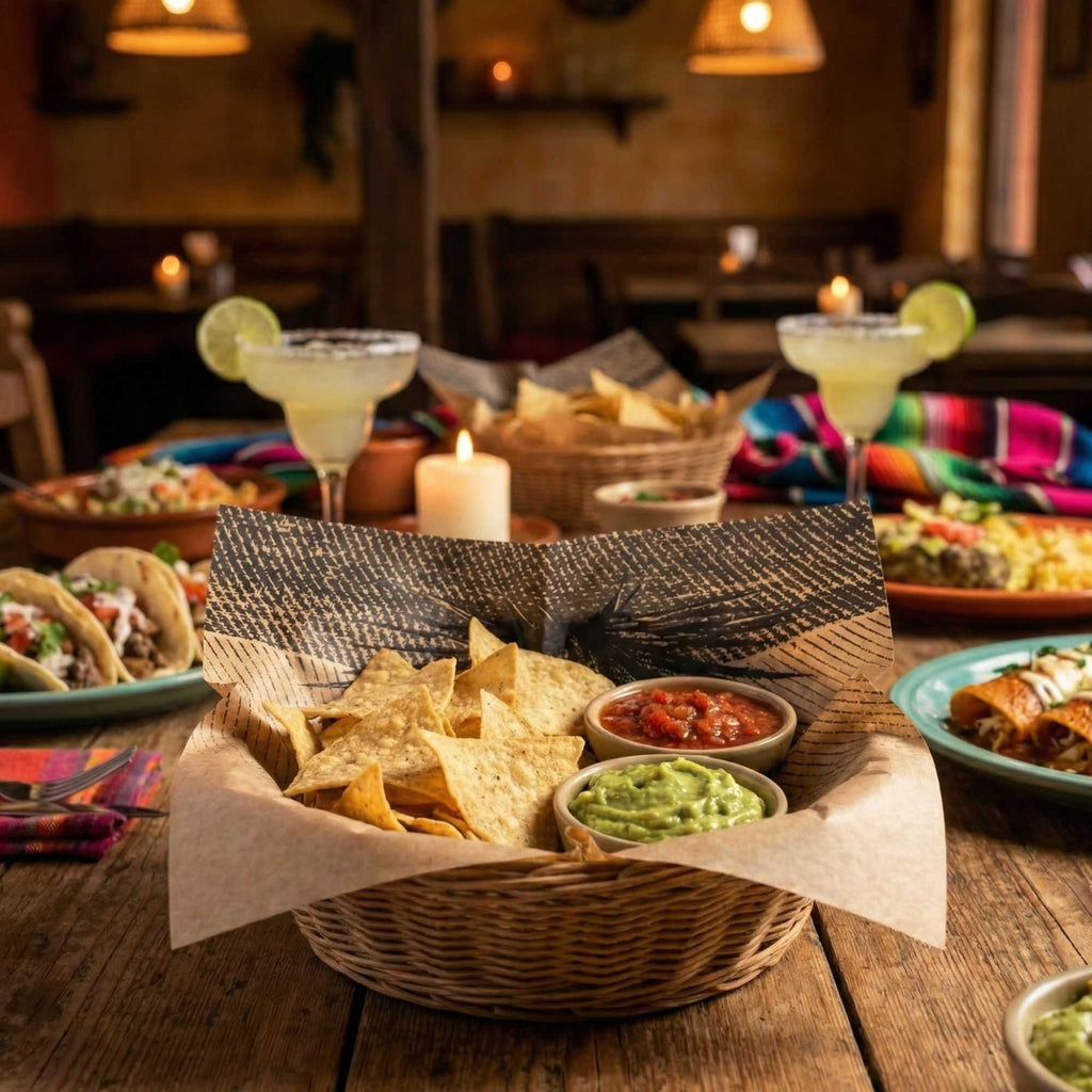 Chef 101 No PFAS Added Kraft Paper Food Wrap and Basket Liner - Mexican Agave, Greaseproof - 12" x 12" - 2000 count box