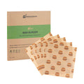 Chef 101 No PFAS Added Kraft Paper Food Wrap and Fry Basket Liner - Mini Burger, Greaseproof - 12" x 12" - 200 count box
