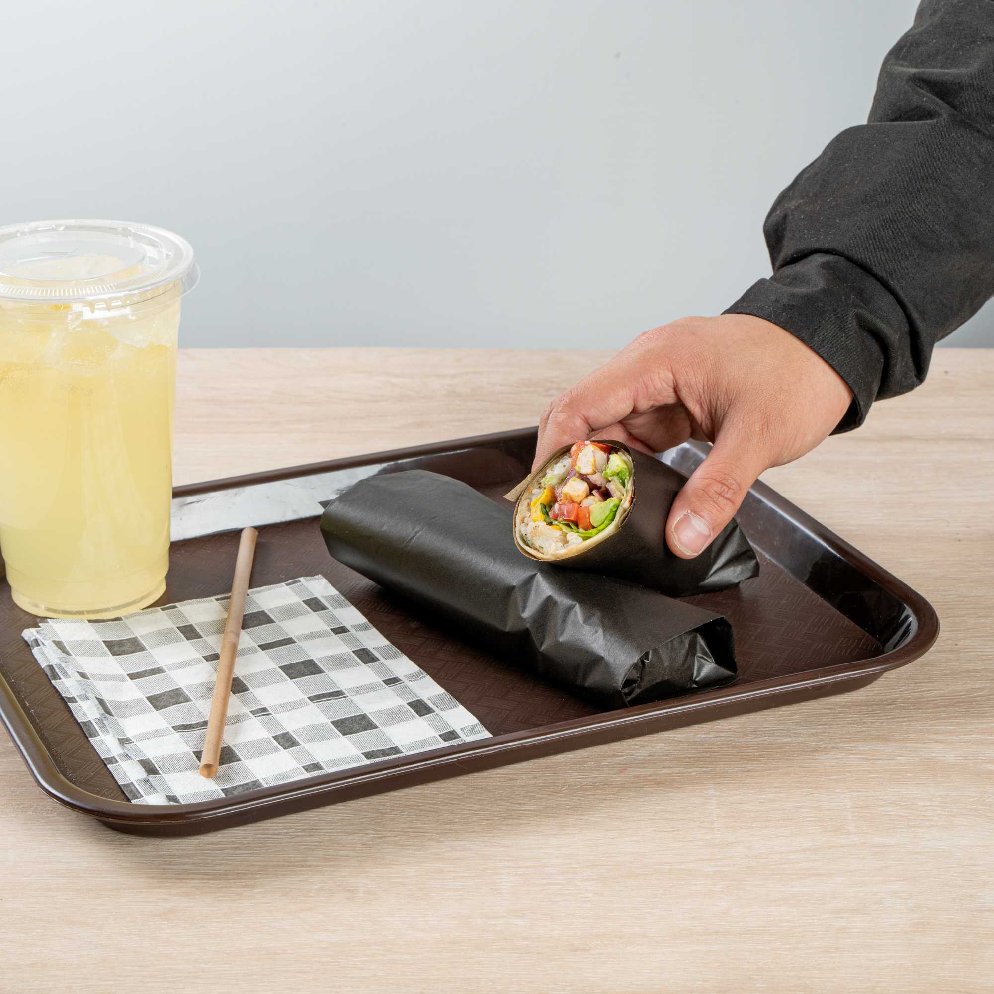 Chef 101 No PFAS Added Black Paper Food Wrap and Basket Liner - Greaseproof, Compostable - 15" x 11" - 2000 count box